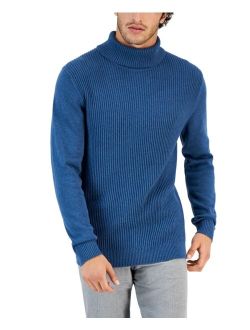 Men's Textured Cotton Turtleneck Sweater, Created for Macy's