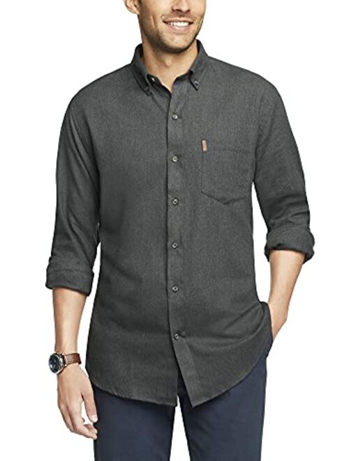 IZOD Men's Slim Fit Advantage Performance Flannel Long Sleeve Stretch Button Down Shirt