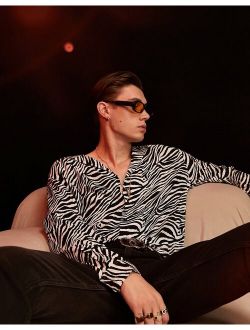 relaxed revere zebra print shirt