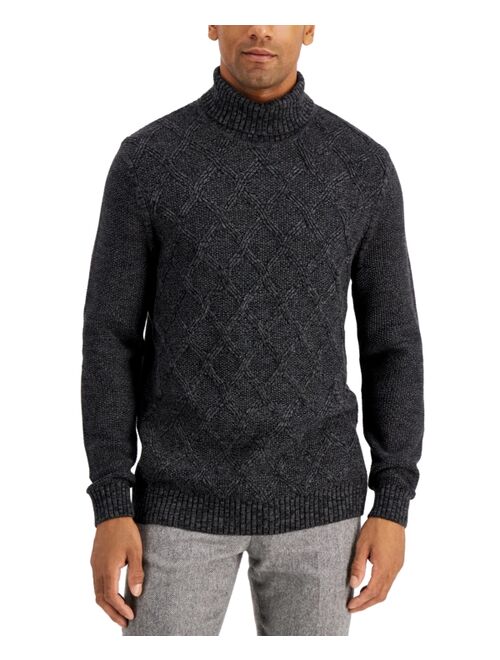 Buy Club Room Men's Chunky Aran Marl Turtleneck Sweater, Created for ...