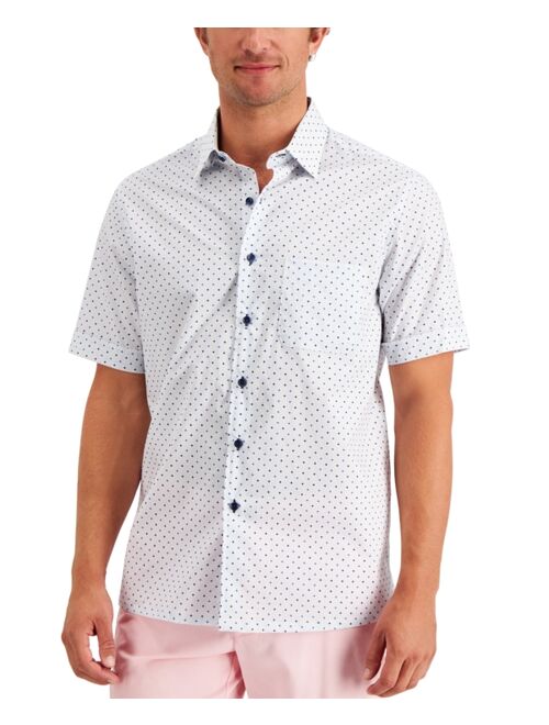 Club Room Men's Regular-Fit Geo Dobby Shirt, Created for Macy's