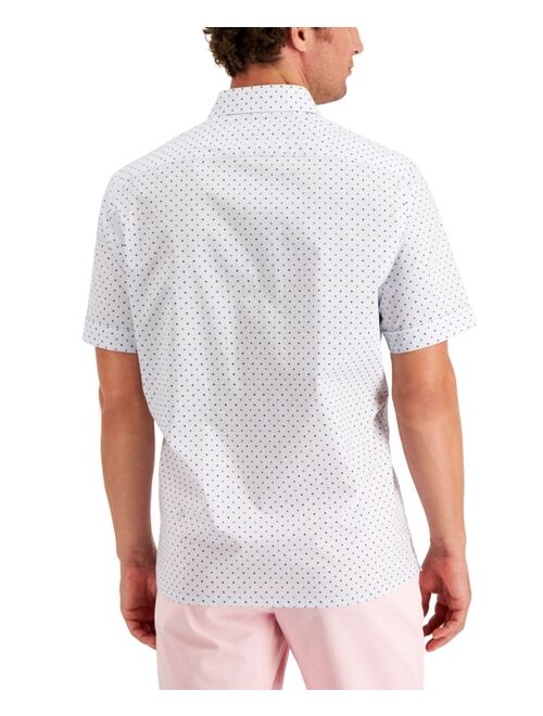 Club Room Men's Regular-Fit Geo Dobby Shirt, Created for Macy's