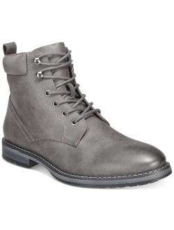 Men's Faux-Leather Lace-Up Dress Boots, Created for Macy's