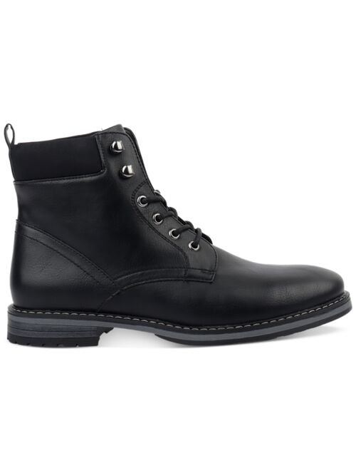 Club Room Men's Faux-Leather Lace-Up Dress Boots, Created for Macy's