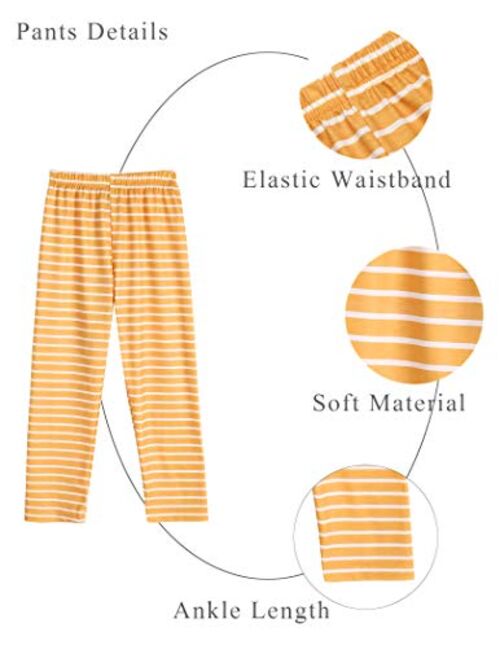 Arshiner Toddler Girls Outfits Floral Hi-Lo Tops+Pants Sets Short Sleeve 2pcs Pants Sets with Pockets