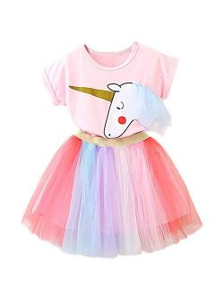 TTYAOVO Little Girls Casual Holiday Dress Outfits Sets