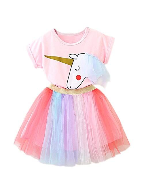 TTYAOVO Little Girls Casual Holiday Dress Outfits Sets