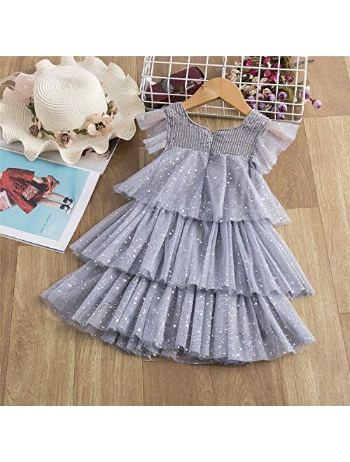 TTYAOVO Girls Embroidered Lace Sleeveless Tulle Flower Princess Party Dresses Back Bow