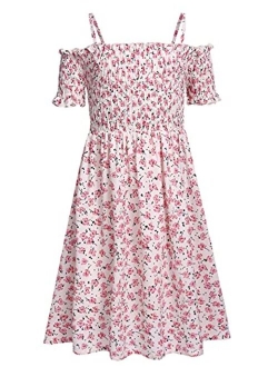 Girls Casual Summer Floral Sleeveless Dress for 4-13 Years