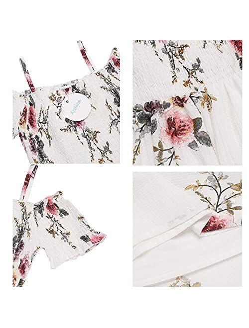 Arshiner Girls Casual Summer Floral Sleeveless Dress for 4-13 Years