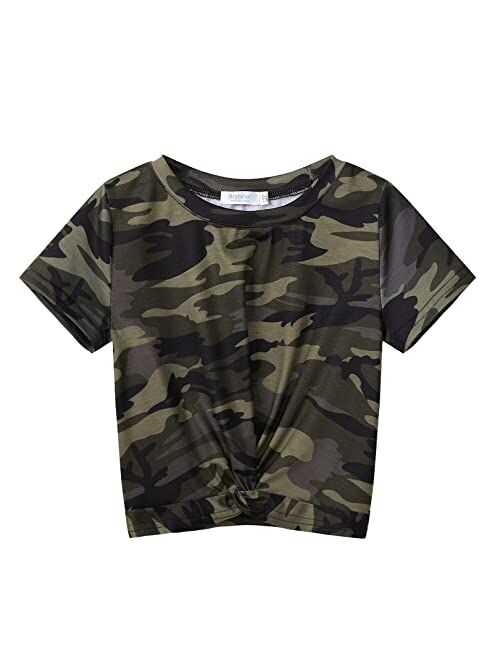 Buy Arshiner Girls Casual Tie Dye Short-Sleeve T-Shirt Summer Twist ...