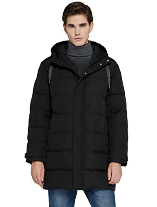 Orolay Men's Long Hooded Winter Down Jacket Warm Puffer Jacket