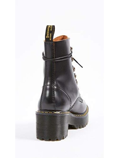 Dr. Martens Women's Leona 7 Hook With Yellow Stitching Platform Boots