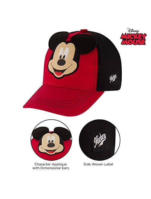 Disney Toddler Baseball Hat for Boy’s Ages 2-4, Mickey Mouse Kids Cap, Washed Sunhat