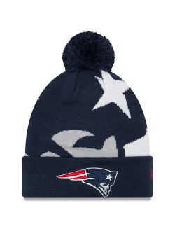 Youth New Era Navy New England Patriots Logo Whiz 3 Cuffed Knit Hat