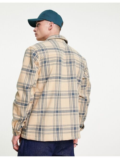 Pull&Bear checked shirt in camel