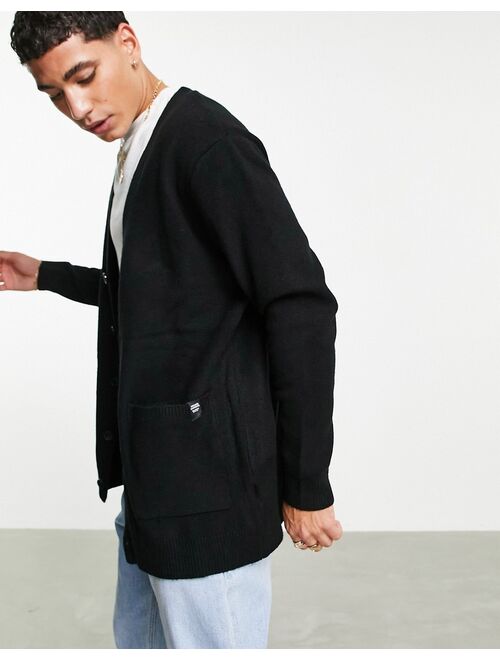 Pull&Bear Knitted Cardigan In Black