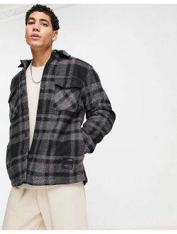 checked overshirt in gray
