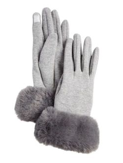 Marcus Adler Women's Faux Fur Cuff Jersey Touchscreen Glove