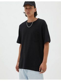 oversized waffle T-shirt in black