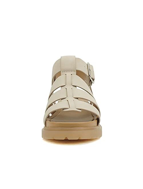 SODA VICKY ~ Women Open Toe Lug Sole Fisherman Gladiator Fashion Sandals with Adjustable Ankle Strap