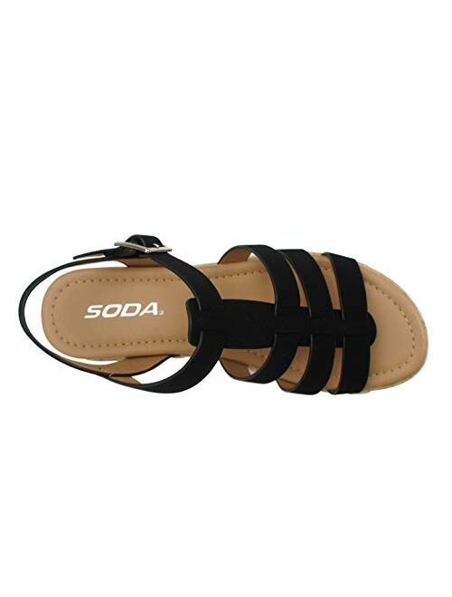 SODA TRADER ~ Women Open Toe Espadrille Flatform Platform Fashion Jute Wedge Fisherman Upper Sandals with Adjustable Ankle Strap