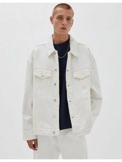 oversized denim jacket in white