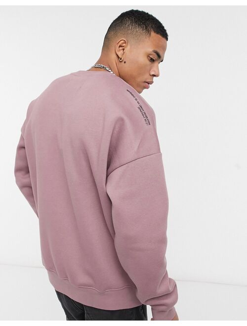 Pull&Bear crew neck sweatshirt in brown