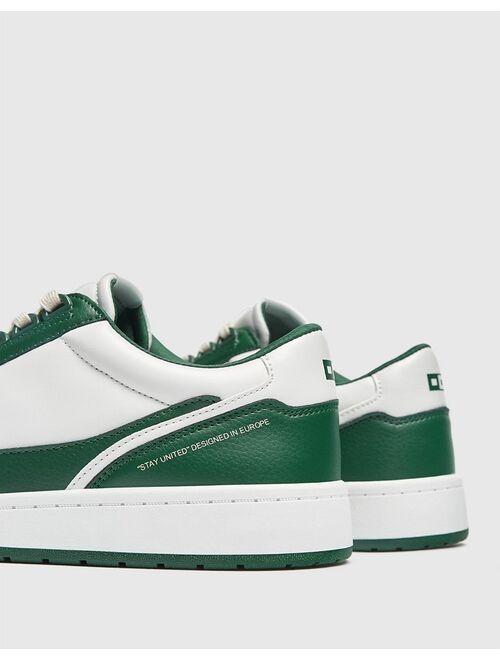 Pull&Bear sneakers in white and dark green