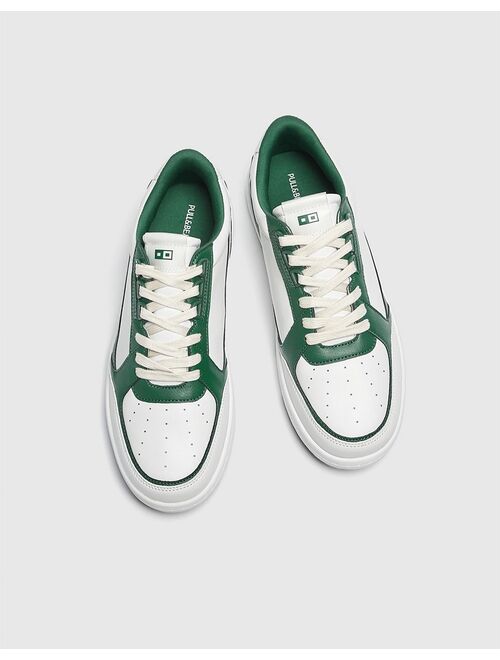 Pull&Bear sneakers in white and dark green
