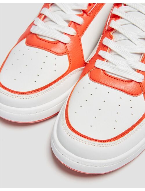 Pull&Bear sneakers in white and red