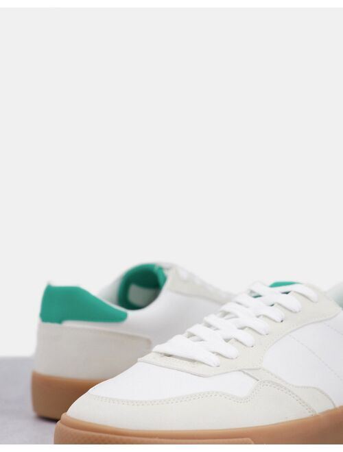Pull&Bear retro sneakers with rubber sole in white