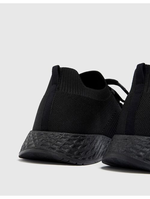 Pull&Bear knit runner sneakers in black