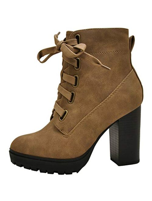 Soda womens Chunky Platform Heels