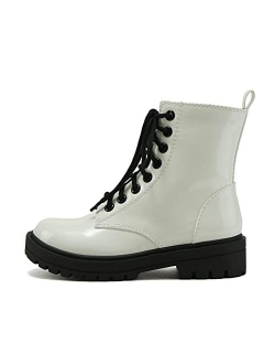 FIRM - Lug Sole Combat Ankle Bootie Lace up w/Side Zipper