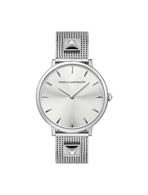 Rebecca Minkoff Women's Quartz Watch with Stainless Steel Strap, Silver, 16 (Model: 2200001)