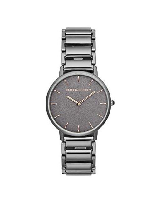 Rebecca Minkoff Women's Quartz Watch with Stainless Steel Strap, Grey, 16 (Model: 2200261)
