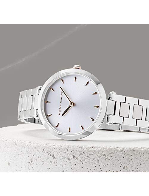 Rebecca Minkoff Women's Quartz Watch with Stainless Steel Strap, Silver, 13 (Model: 2200276)
