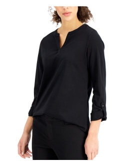 Cotton Split-Neck Top, Created for Macy's