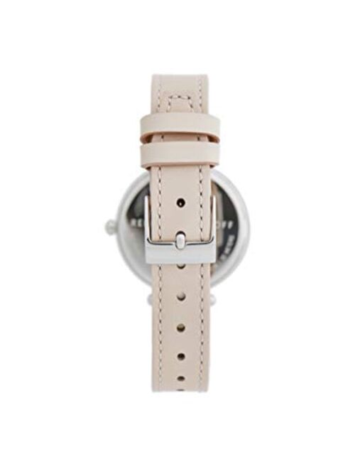 Rebecca Minkoff Women's Nina Stainless Steel Quartz Watch with Leather Calfskin Strap, Blush, 13 (Model: 2200398)