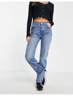 high waist 90s straight leg jeans in blue