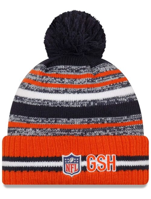 New Era Youth Chicago Bears 2021 Sideline Sport Pom Cuffed Knit Hat