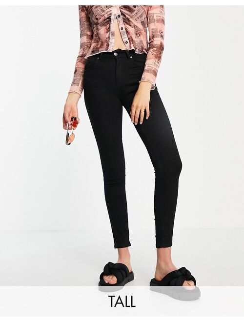 Pull&bear Tall push up jeans in black