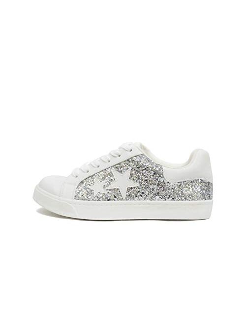 Soda Wander ~ Lace-up Double Layer Foam Padded Cushion Sock with Stars Low top golden goose dupes Fashion Sneakers