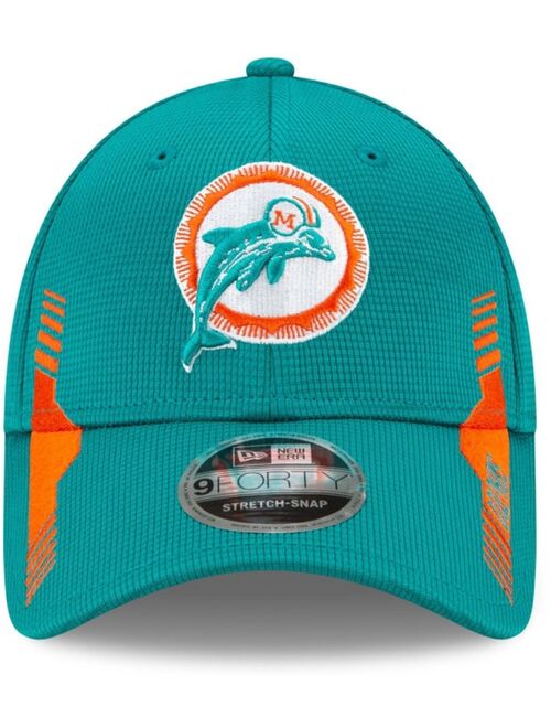 New Era Youth Girls and Boys Aqua Miami Dolphins 2021 NFL Sideline Home 9Forty Adjustable Hat