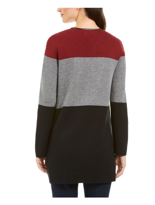 Charter Club Milano Cotton Colorblocked Cardigan, Created for Macy's