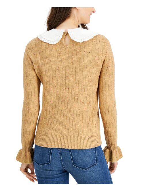 Charter Club Removable Collar Knit Sweater, Created for Macy's
