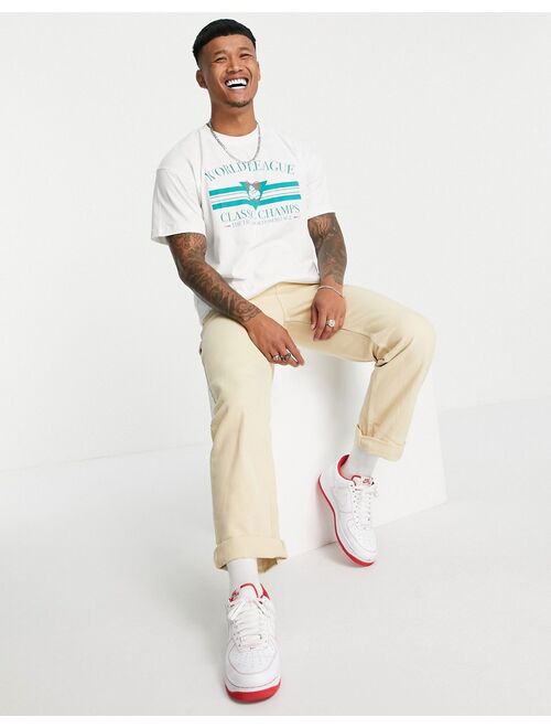 Pull&Bear varsity t-shirt in white