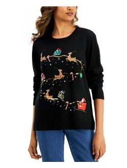 Karen Scott Embellished Sleigh Sweater, Created for Macy's