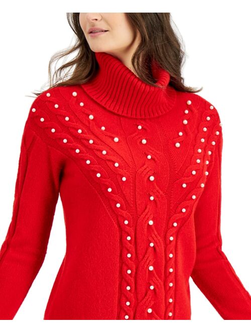 Charter Club Embellished Turtleneck Sweater, Created for Macy's